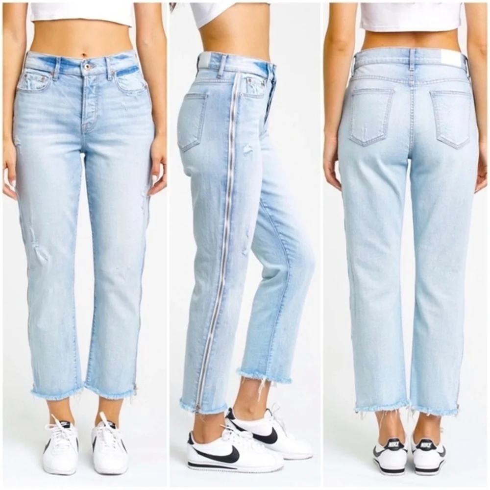 PISTOLA Charlie Straight Leg Zip Jean in “Utopia” w/ Frayed Raw Hems, Size 26 - Picture 2 of 10